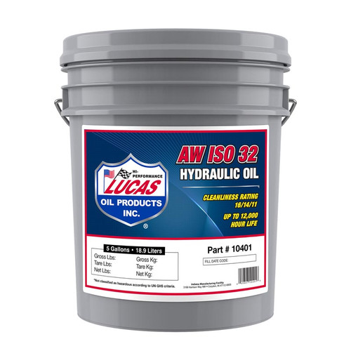 LUCAS OIL AW ISO 32 Hydraulic Oil, 5 Gallon Pail