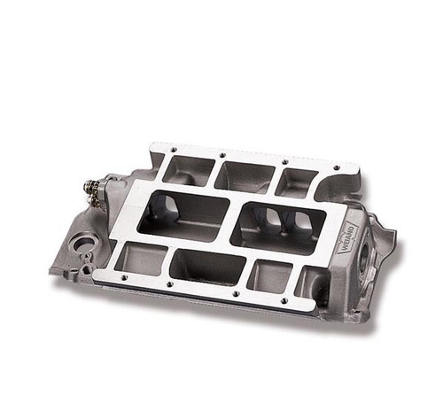 WEIAND Intake Manifold, 6-71 / 8-71 Flange, Supercharger Base, Rectangle Port, Aluminum, Natural, Big Block Chevy