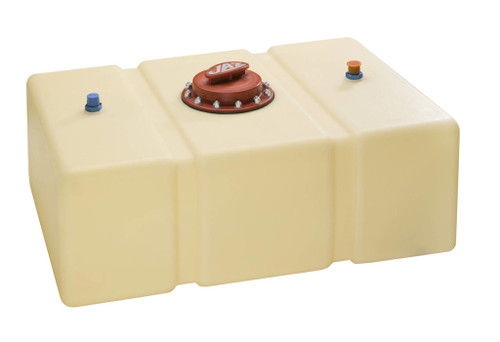 JAZ Fuel Cell, 22 gal, 25 x 17 x 14 in Tall, 8 AN Male Inlet, 8 AN Vent, Aluminum, Black / Natural