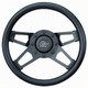 GRANT Steering Wheel, Challenger Series, 13.5 in Diameter, 3 in Dish, 4-Spoke, Black Foam Grip, Steel, Black Paint, Each