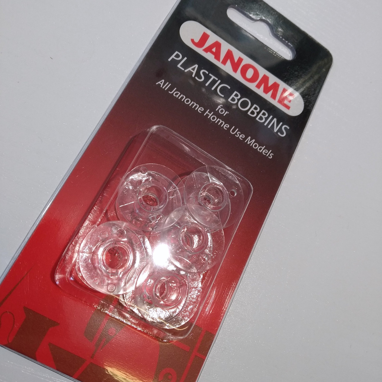 Janome: Plastic bobbins x 5 - Blister pack - Wellington Sewing Centre