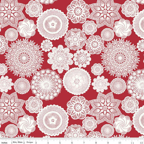 Red Hot: Doilies Red Quilting Fabric