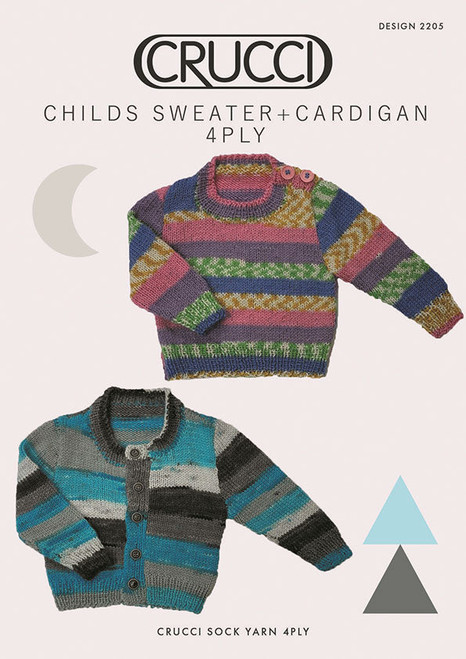 Crucci Child's 4ply Sweater + Cardigan 2205