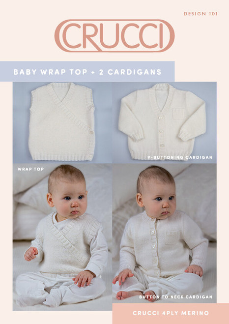 Crucci 4ply Baby Wrap Top and Cardigans 101