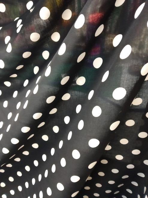 Dress Fabrics: Black and White polka dot - SALE