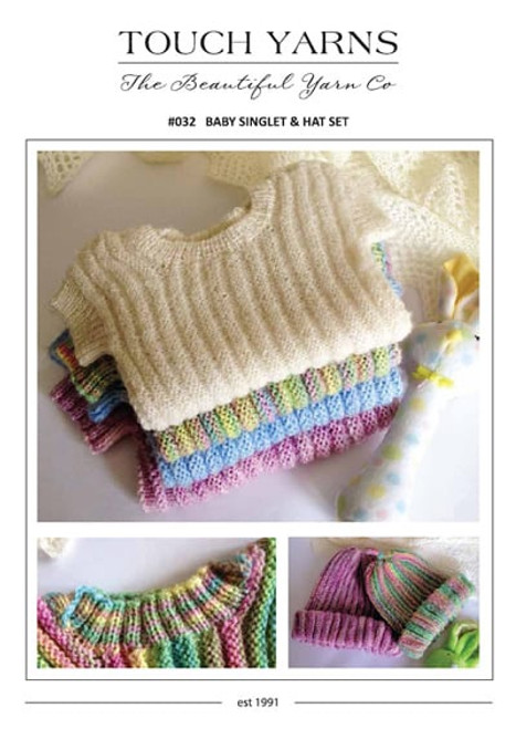 Touch Baby Singlet & hat 4ply #032