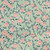 Flower Bud Printed Cotton: Mint/Pink