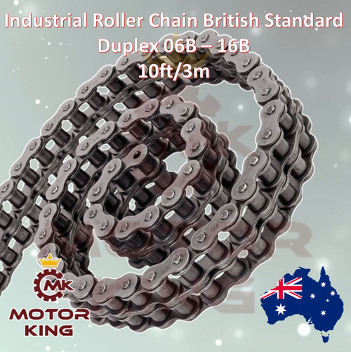 Duplex Industrial Roller Chain 06B-2 08B-2 10B-2 12B-2 16B-2 10ft 3m