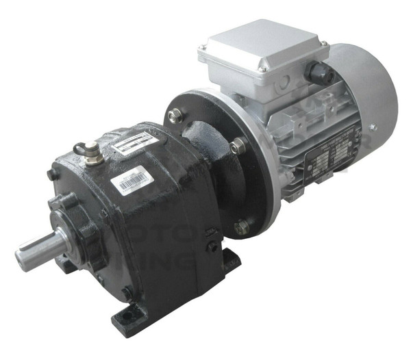 Single Phase 240V 0.18kW 0.25HP Electric Motor & inline Helical Gearbox Drive