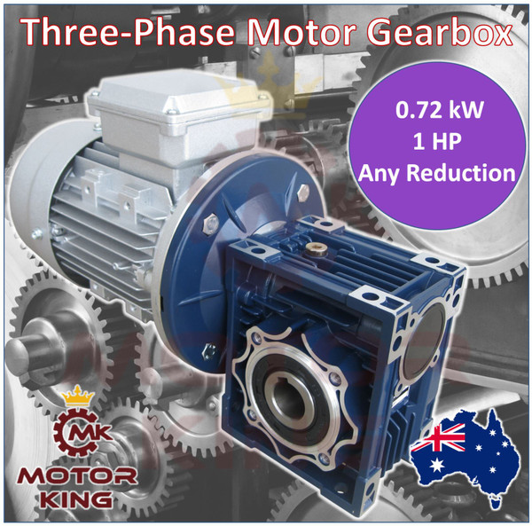 0.72kW 1HP Three Phase Motor Gearbox Drive 140 93 70 56 46 35 23 17 14 rpm 415V