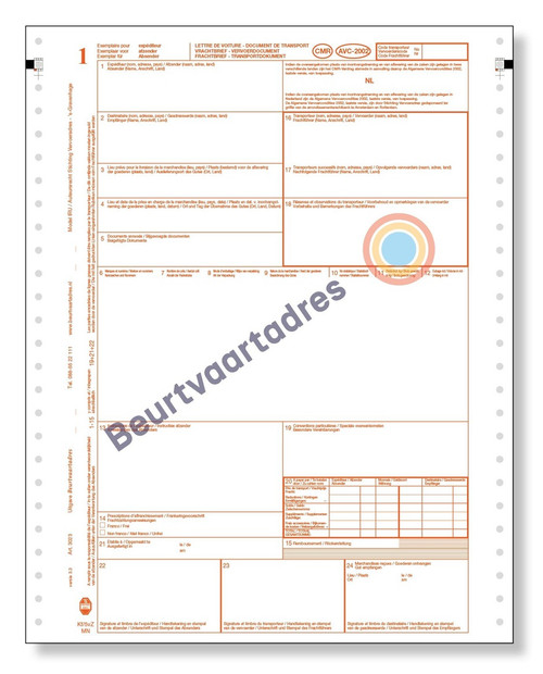 Personalized CMR Consignment Note