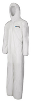 SHIELDTECH PRO 2XL MICROPOROUS COVERALL W/HOOD & ELASTIC WRIST WHITE 25/CS