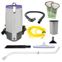 PROTEAM SUPERCOACH PRO 10 BACKPACK VACUUM W/ XOVER MULTI-SURFACE TELESCOPING WAND TOOL KIT