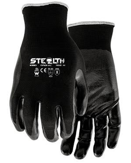WATSON STEALTH BLACK NYLON PALM DIPPED WORK GLOVE MD WATSON STEALTH BLACK NYLON PALM DIPPED WORK GLOVE MD