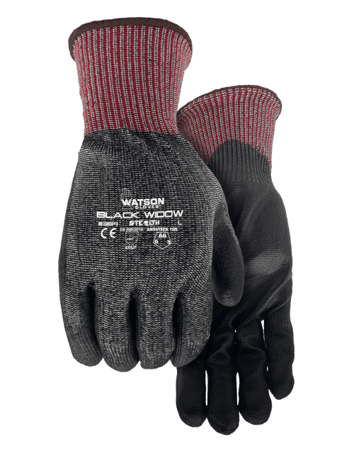 WATSON STEALTH BLACK WIDOW GLOVES CUT LEVEL 6 X-LG WATSON STEALTH BLACK WIDOW GLOVES CUT LEVEL 6 X-LG