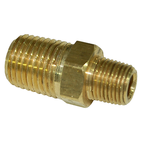 HEX PIPE NIPPLE REDUCING  3/8 NPT X 1/4 NPT