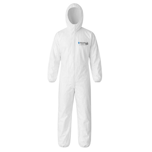 SHIELDTECH PRO LARGE MICROPOROUS COVERALL W/ HOOD & ELASTIC WRIST WHITE TYPE 5&6 25/CS