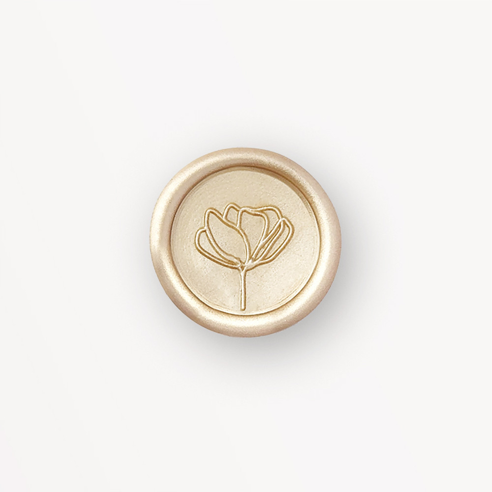 Peony Single Line Wax Stamp