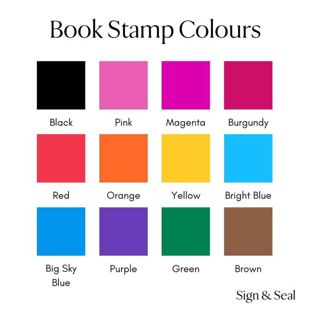 Elizabeth Book Stamp Ink Colours