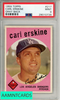 1959 TOPPS CARL ERSKINE #217 GRAY BACK PSA 9 MINT 29010739