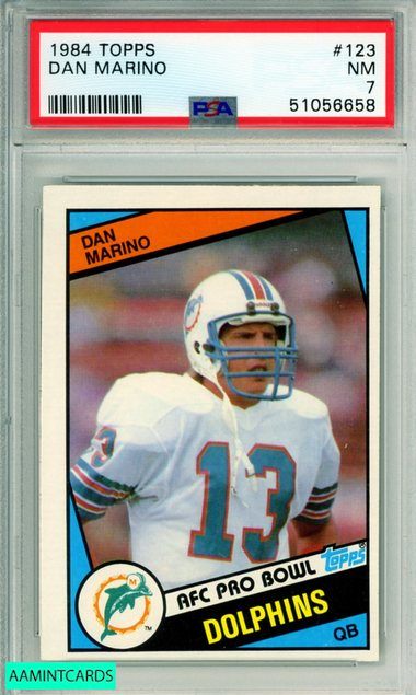 1984 TOPPS DAN MARINO #123 ROOKIE MIAMI DOLPHINS HOF PSA NM 7