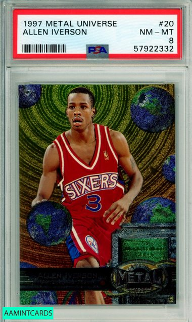 1997 METAL UNIVERSE ALLEN IVERSON #20 HOF PHILADELPHIA 76ERS PSA