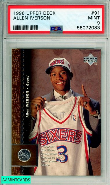 1996 UPPER DECK ALLEN IVERSON #91 ROOKIE HOF PHILADELPHIA 76ERS