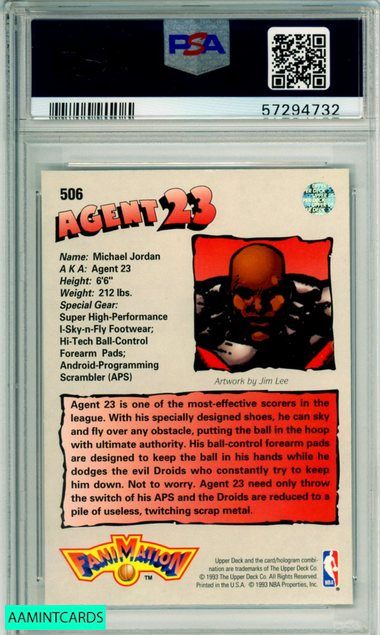 1992 UPPER DECK FANIMATION MICHAEL JORDAN #506 HOF CHICAGO BULLS