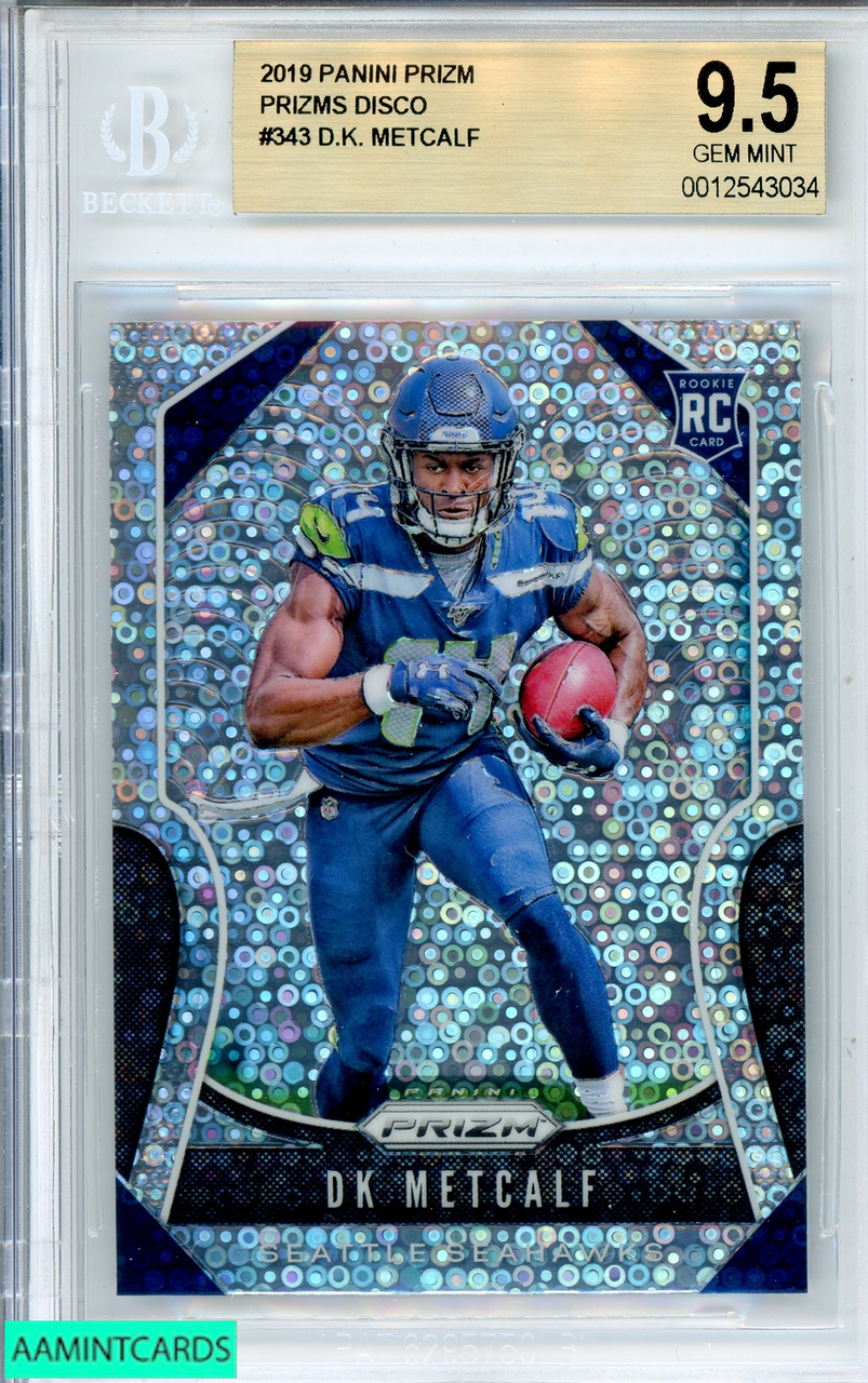 2019 PANINI PRIZM D.K. METCALF #343 PRIZMS DISCO ROOKIE RC BGS 9.5