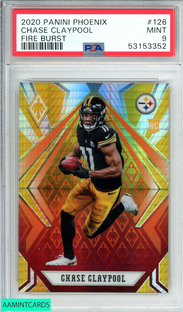 2020 PANINI PHOENIX CHASE CLAYPOOL #126 FIRE BURST STEELERS RC PSA