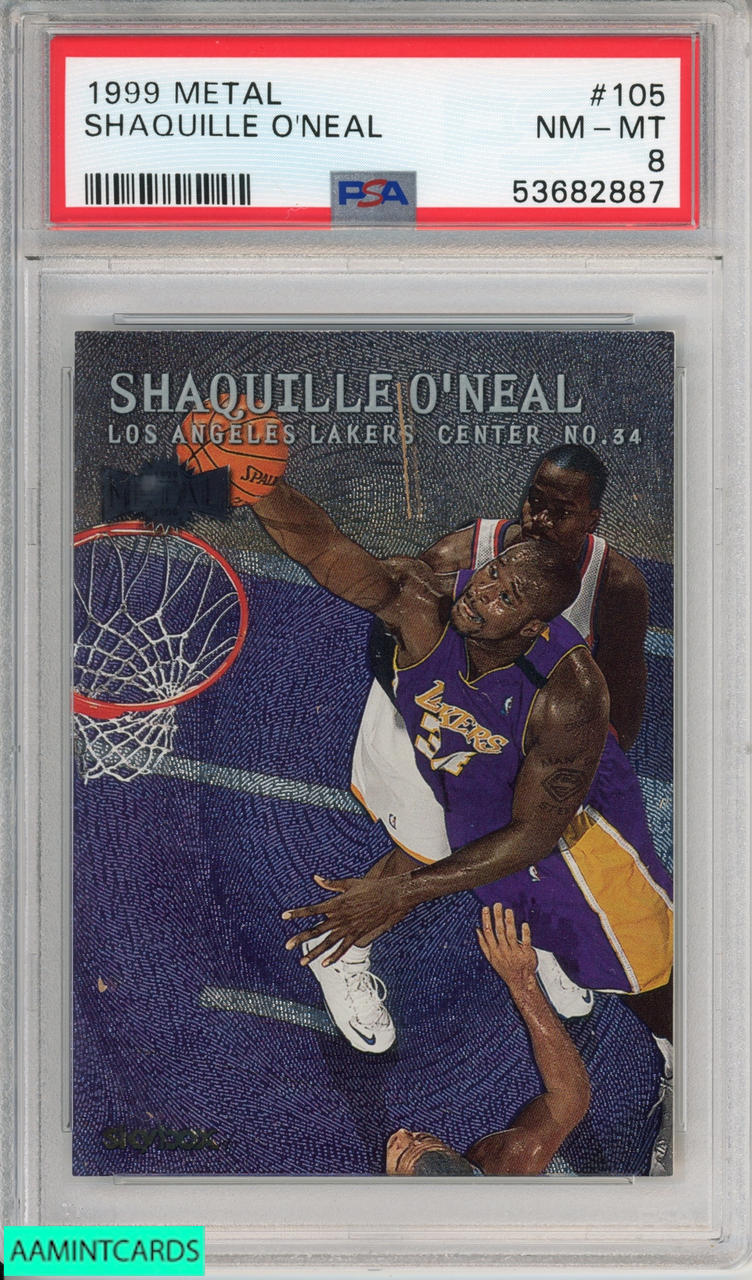 1999 METAL SHAQUILLE O NEAL #105 HOF LOS ANGELES LAKERS PSA 8 NM