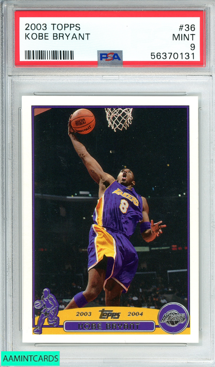 2003 TOPPS KOBE BRYANT #36 LOS ANGELES LAKERS MAMBA HOF!! PSA 9