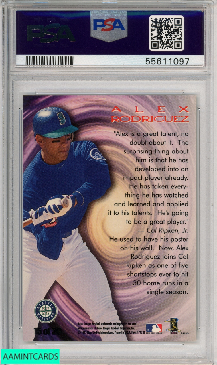 1997 FLEER ZONE ALEX RODRIGUEZ #15 SEATTLE MARINERS PSA 10 GEM MT