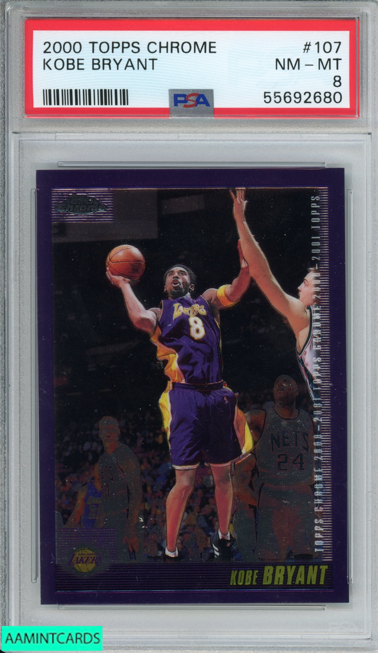 2000 TOPPS CHROME KOBE BRYANT #107 LOS ANGELES LAKERS HOF PSA 8 NM