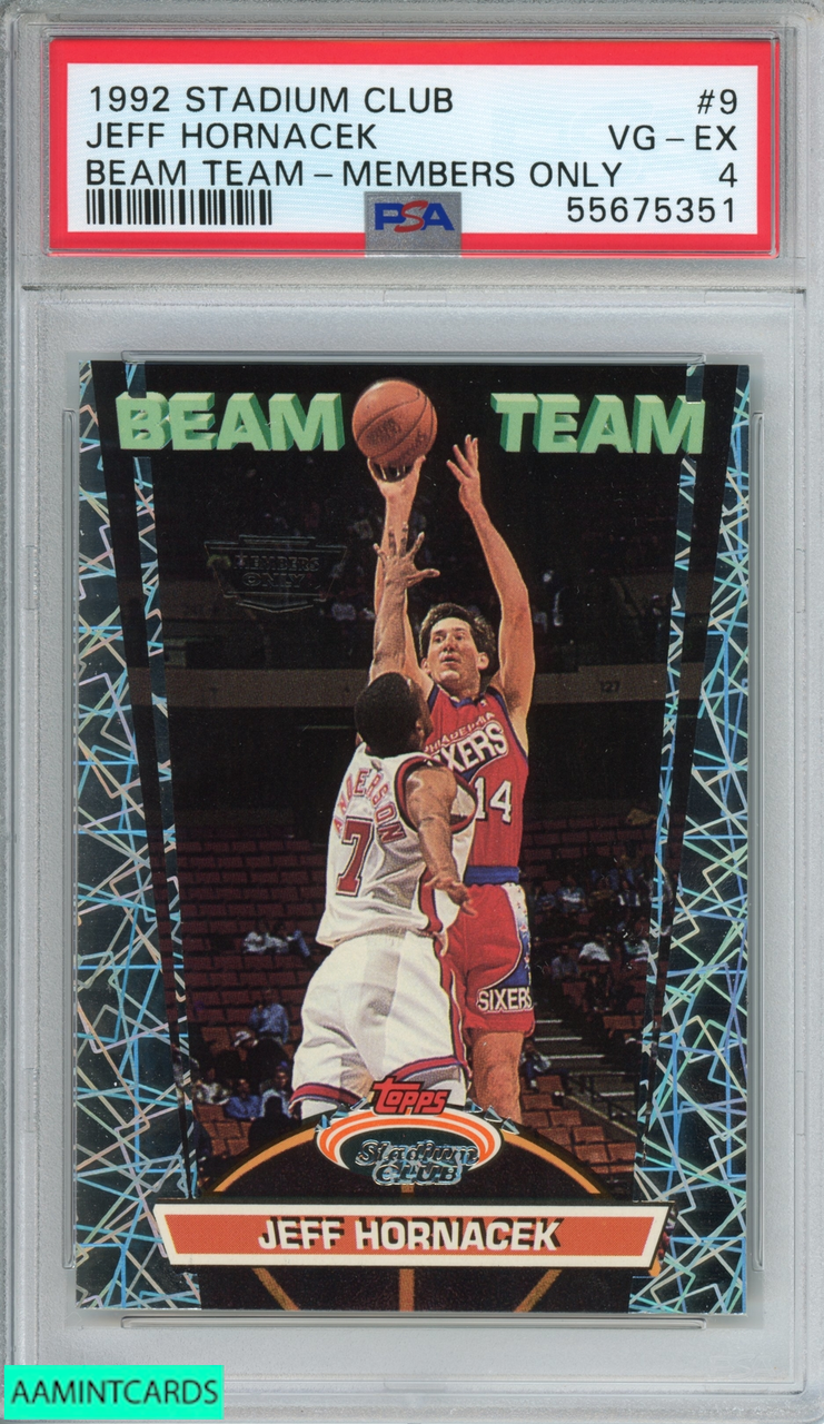 1992 STADIUM CLUB JEFF HORNACEK #9 BEAM TEAM-MEMBERS ONLY 76ERS