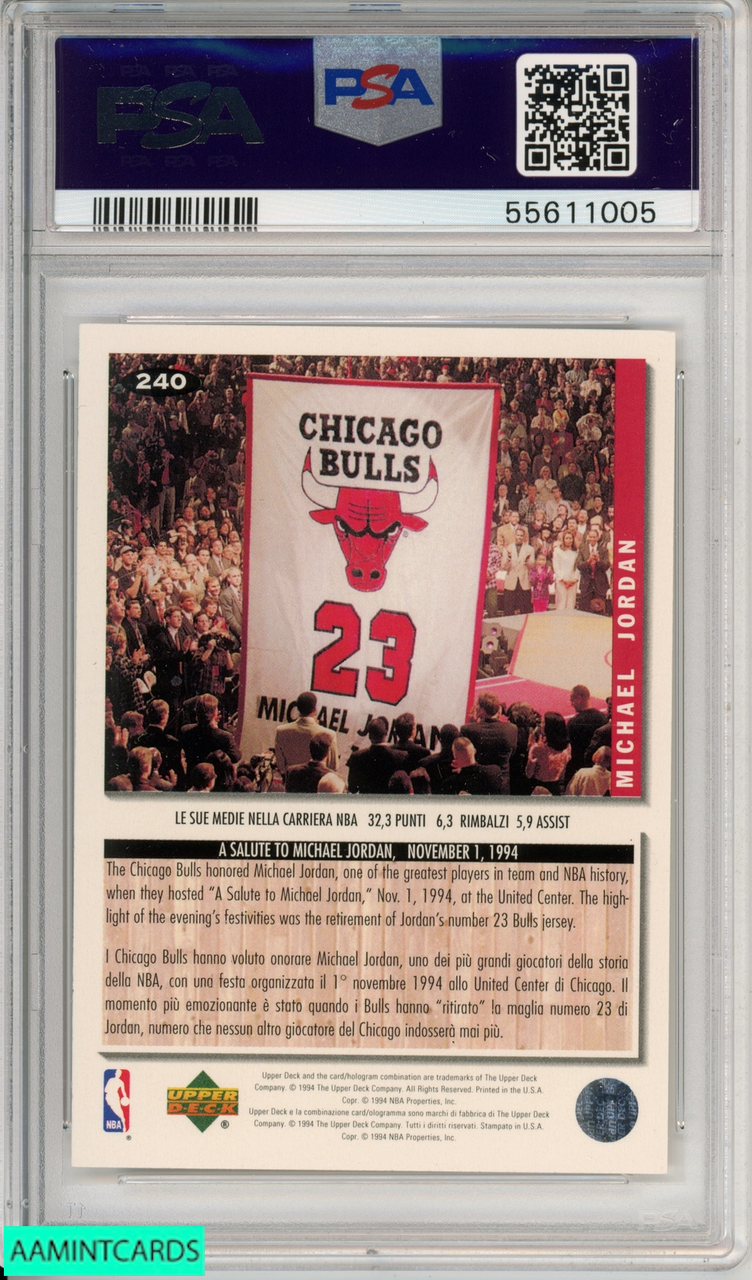 1994 COLLECTORS CHOICE MICHAEL JORDAN #661 CHICAGO WHITE SOX BULLS PSA 6  EX-MT 55370768 - AA Mint Cards