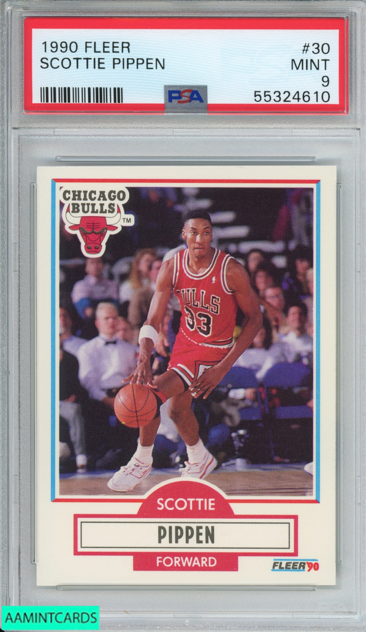 PIPPEN STORE ×CLUBHAUS ×CIRCLE CIRCLE 1990 FLEER SCOTTIE PIPPEN #30 CHICAGO BULLS HOF PSA 9 MINT