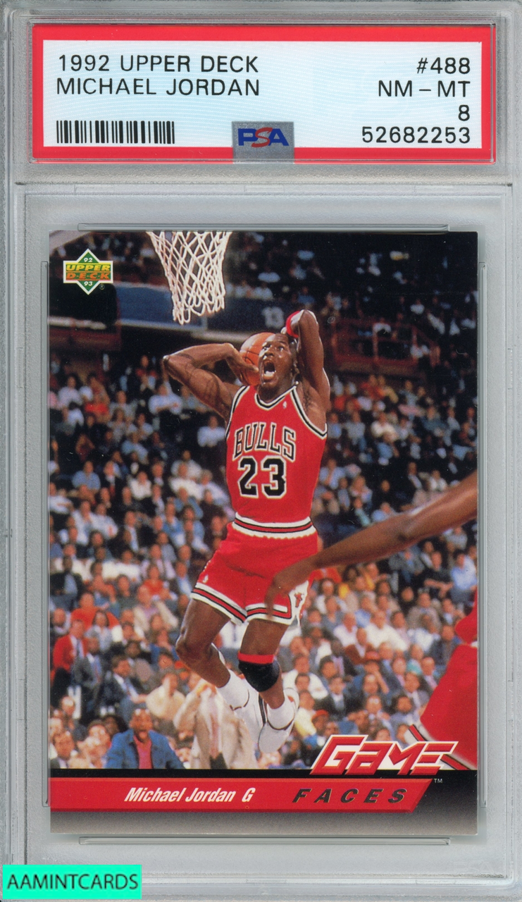 1992 UPPER DECK MICHAEL JORDAN #488 CHICAGO BULLS HOF PSA 8 NM-MT