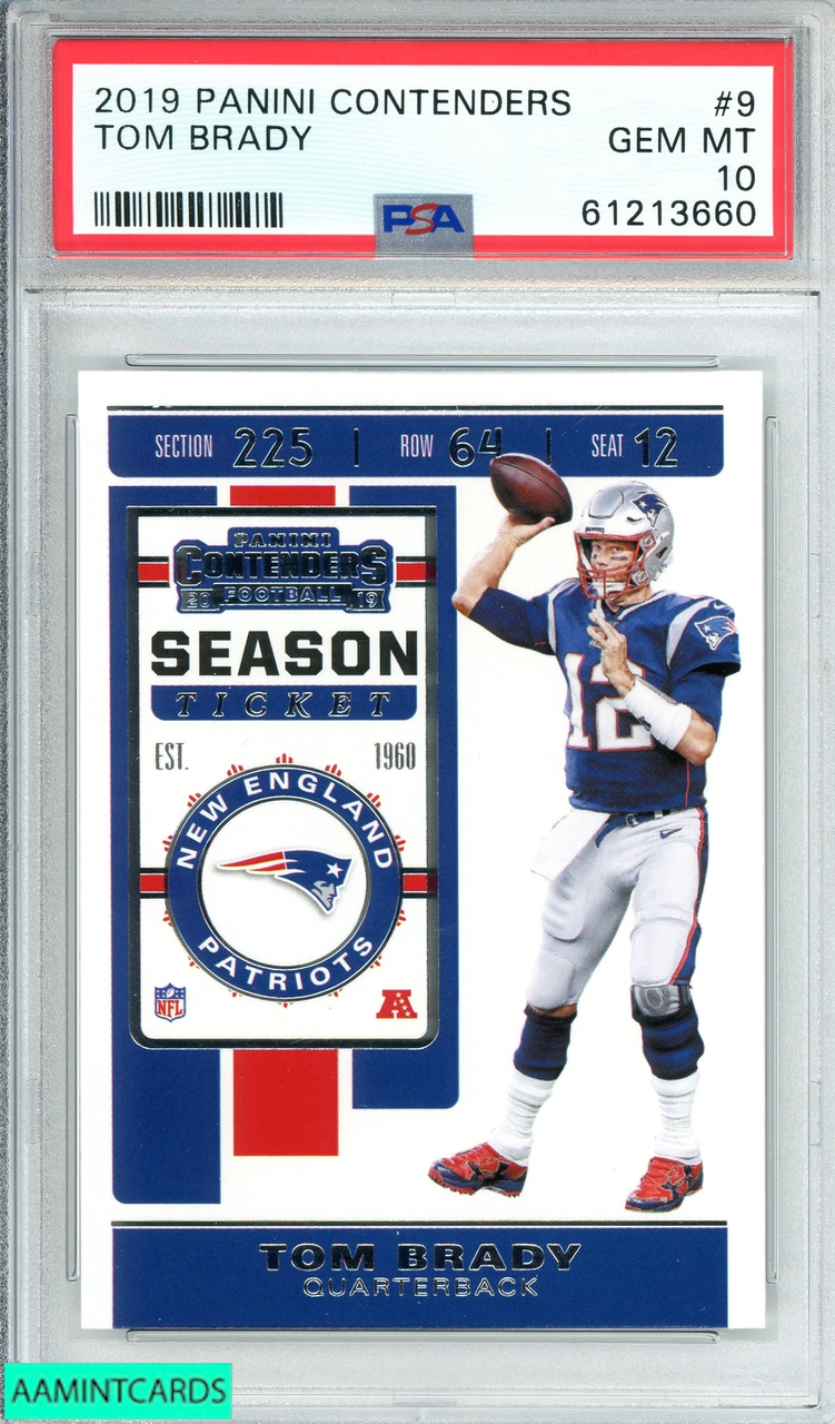 2019 PANINI CONTENDERS TOM BRADY #9 NEW ENGLAND PATRIOTS PSA 10 GEM MT  61213660 - AA Mint Cards