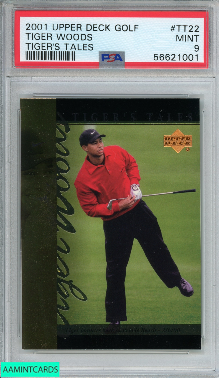 2001 UPPER DECK TIGERS TALES TIGER WOODS #TT22 ROOKIE RC PSA 9