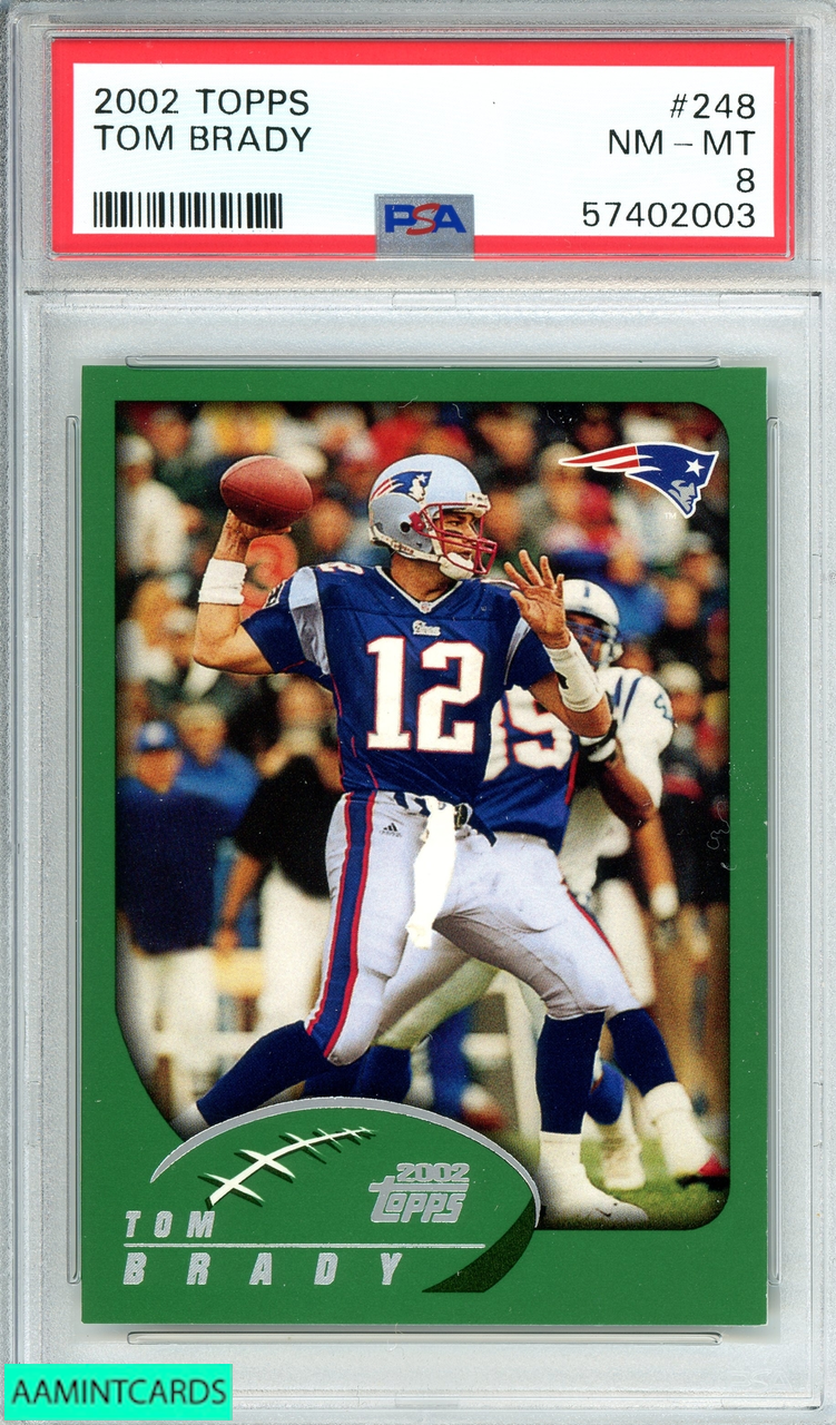 2002 TOPPS TOM BRADY #248 NEW ENGLAND PATRIOTS PSA 8 NM-MT 2002 TOPPS TOM BRADY #248 NEW ENGLAND PATRIOTS PSA 8 NM-MT