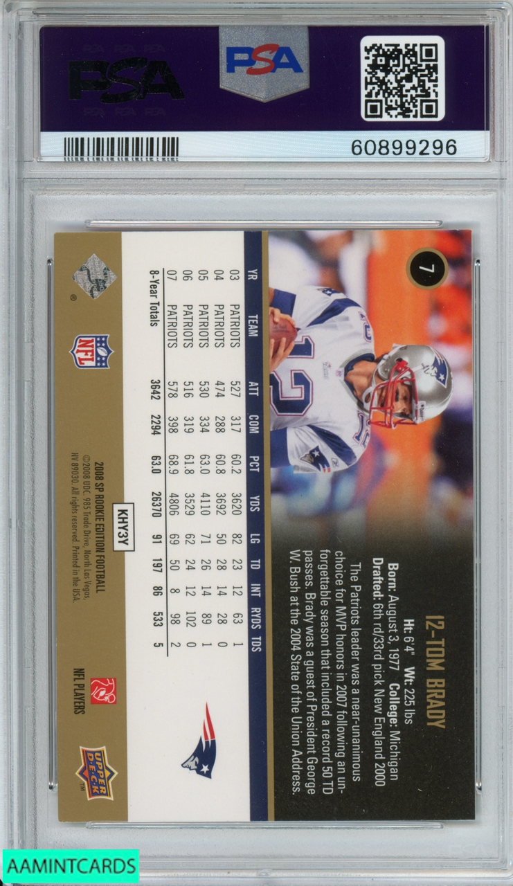 Tom Brady 2008 Upper Deck Sp Rookie Edition Card #7