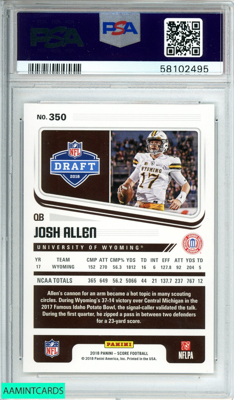 Josh Allen 2018 Panini Score Rookie Football Card #350