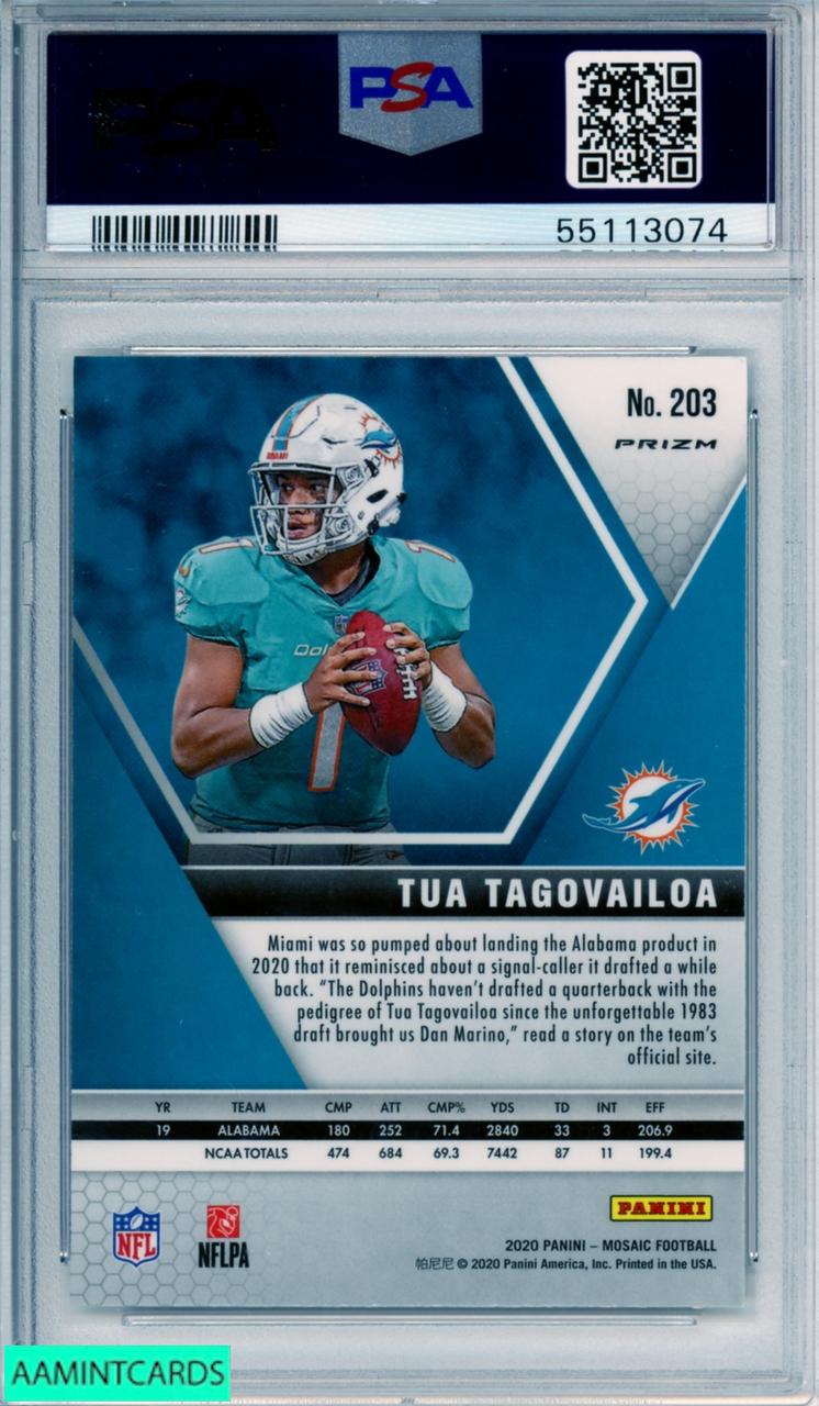 2020 PANINI MOSAIC TUA TAGOVAILOA #203 MOSAIC ROOKIE DOLPHINS RC