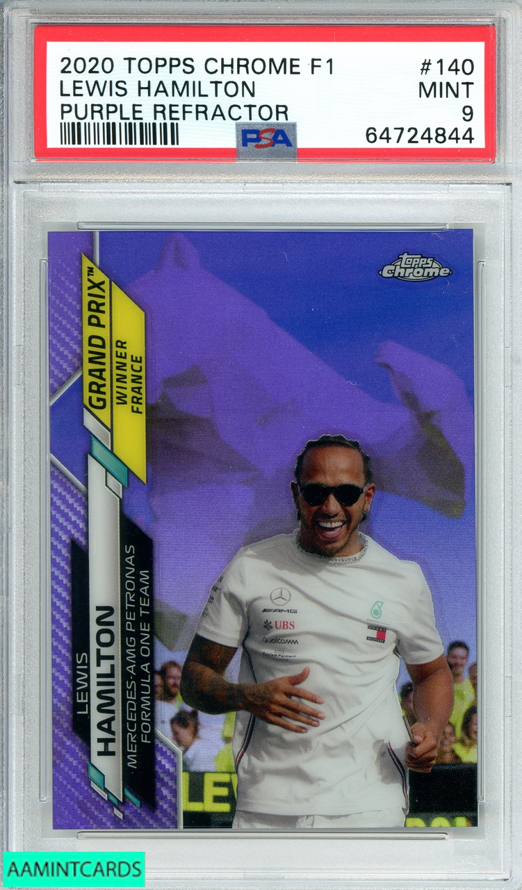 2020 TOPPS CHROME F1 LEWIS HAMILTON #140 PURPLE REFRACTOR 34 OF ...