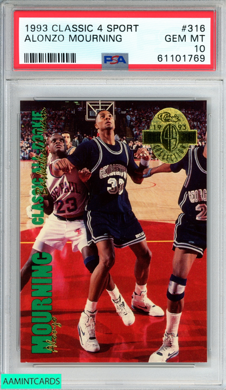 1993 CLASSIC 4 SPORT ALONZO MOURNING #316 CHARLOTTE HORNETS HOF