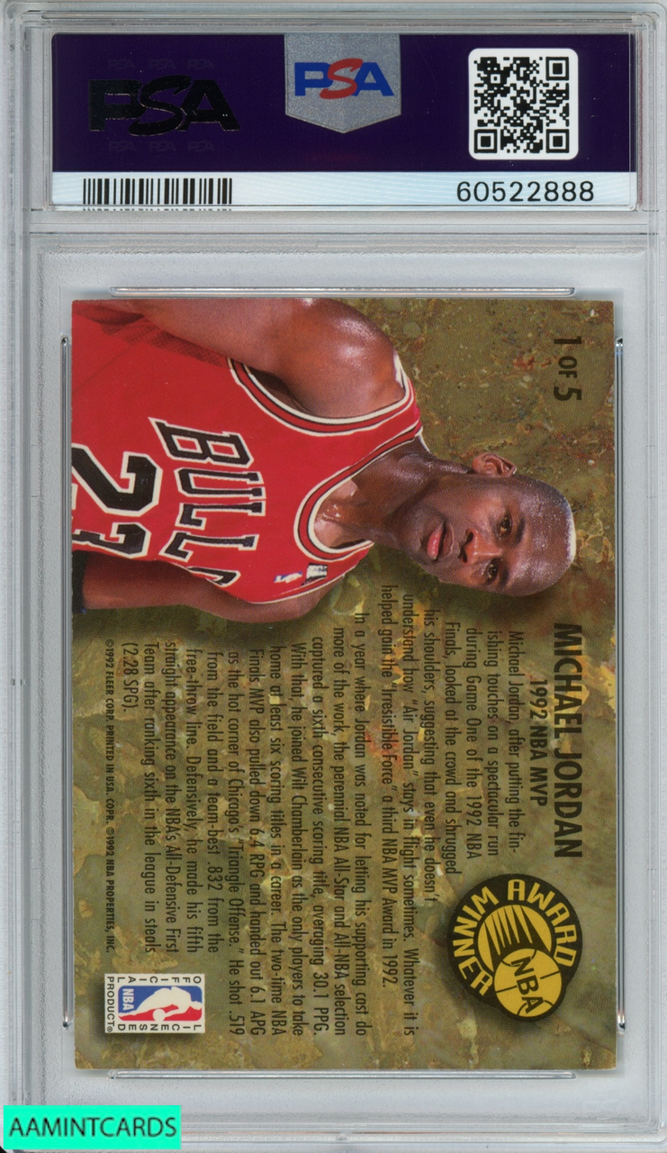 1992 ULTRA AWARD WINNERS MICHAEL JORDAN #1 AWARD WINNER CHICAGO