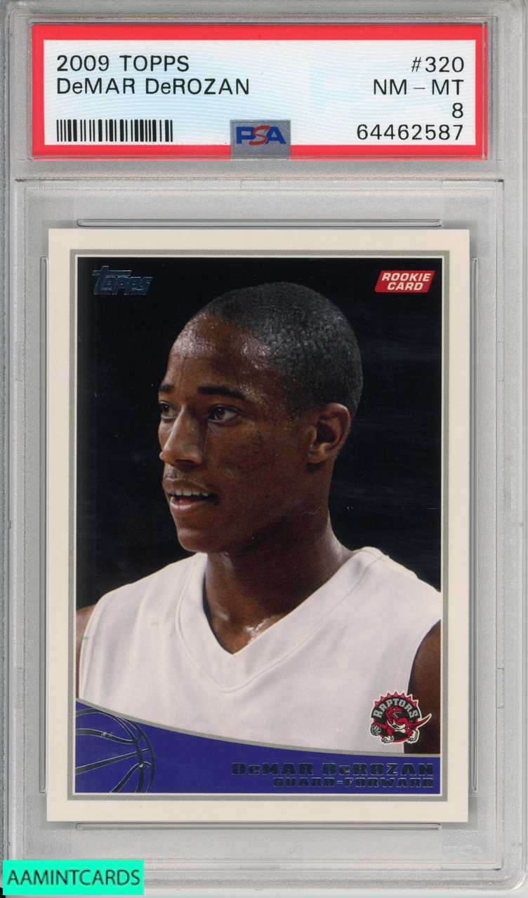 2009 TOPPS DEMAR DEROZAN #320 TORONTO RAPTORS ROOKIE RC PSA 8 NM