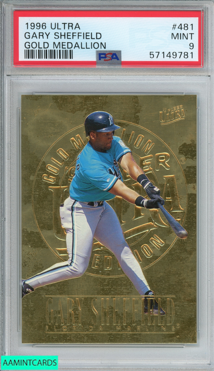 1996 ULTRA GARY SHEFFIELD #481 GOLD MEDALLION FLORIDA MARLINS PSA