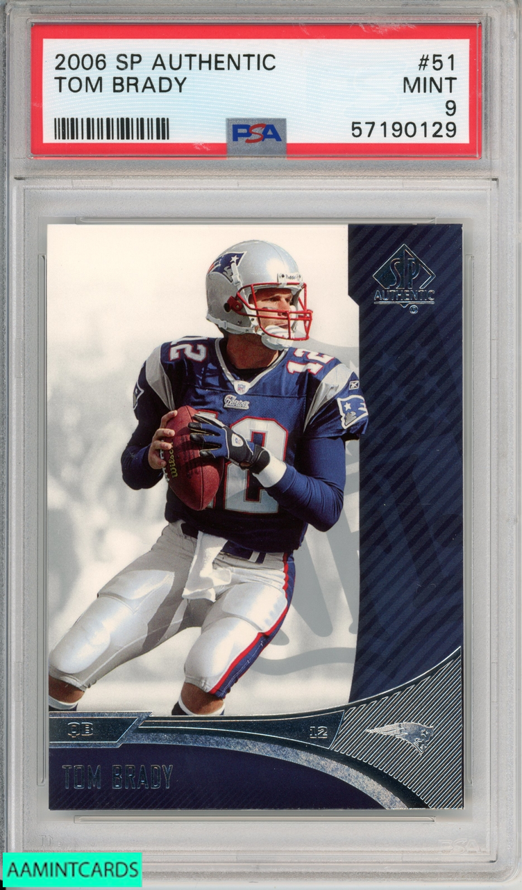 サンダース pcg psa9 1st アンリミ 連番 2006 SP AUTHENTIC TOM BRADY #51 NEW ENGLAND PATRIOTS PSA 9 MINT